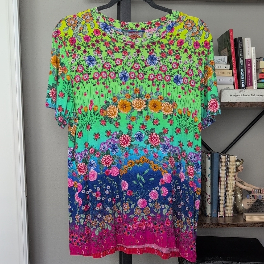 Johnny Was Rainbow Fields Short Sleeve Tee